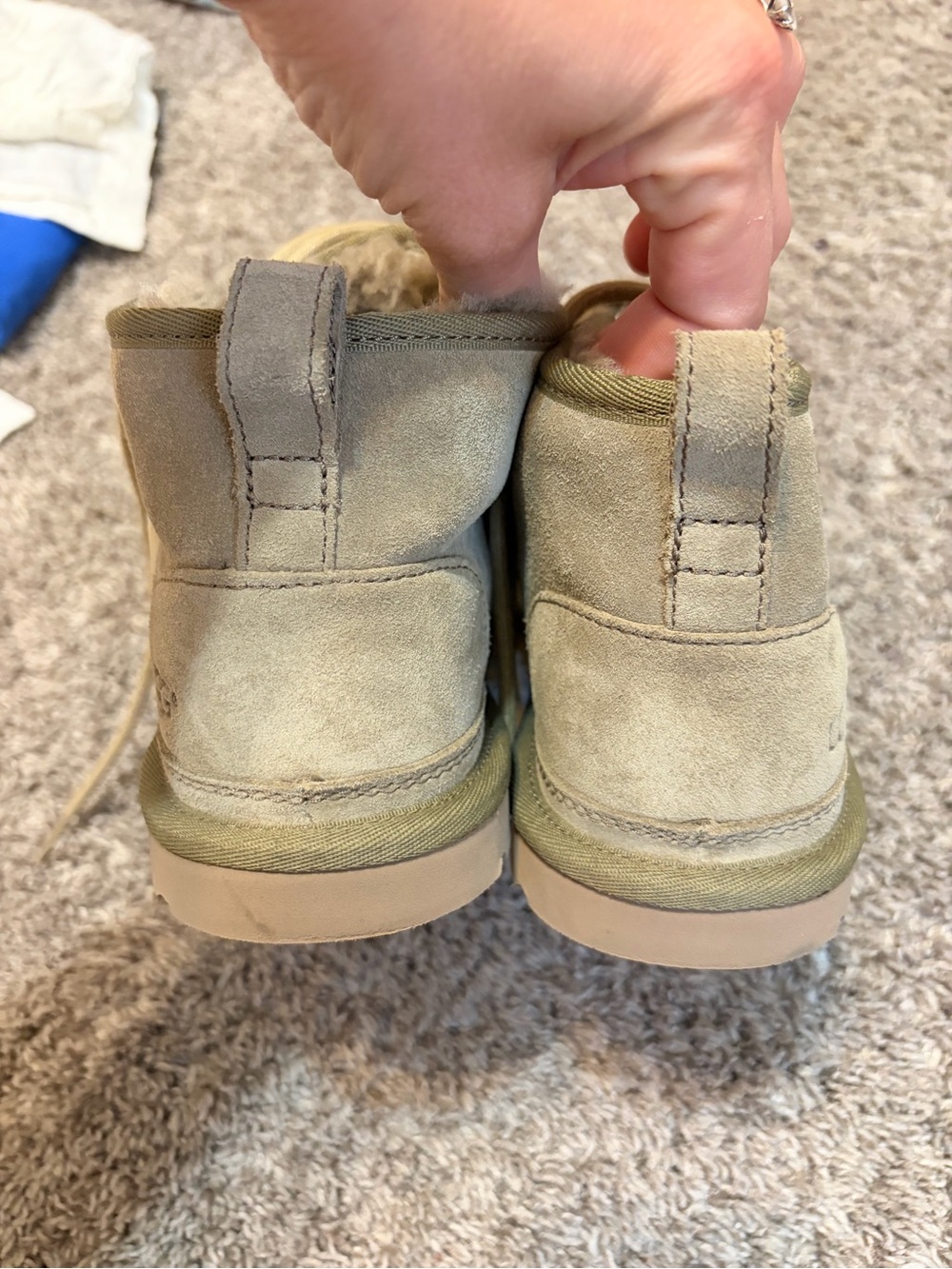 UGG Neumel Chukka Boots Women’s 7 Green Suede Shearling Lace Up NWOT - Picture 12 of 12